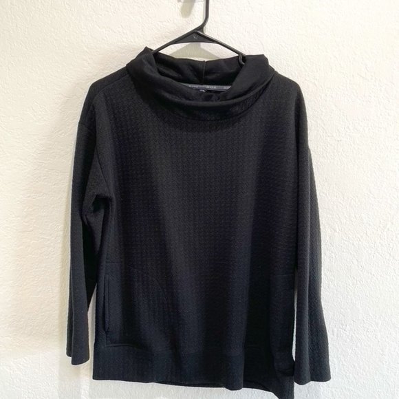 RBX Black Fitness Sweater with Loose Turtle Neck - Picture 1 of 4